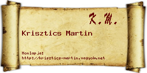 Krisztics Martin névjegykártya