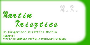 martin krisztics business card